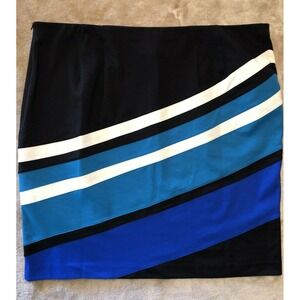 New Lane Bryant Pencil Skirt Size 26 Blue Black Classic Straight to knee
